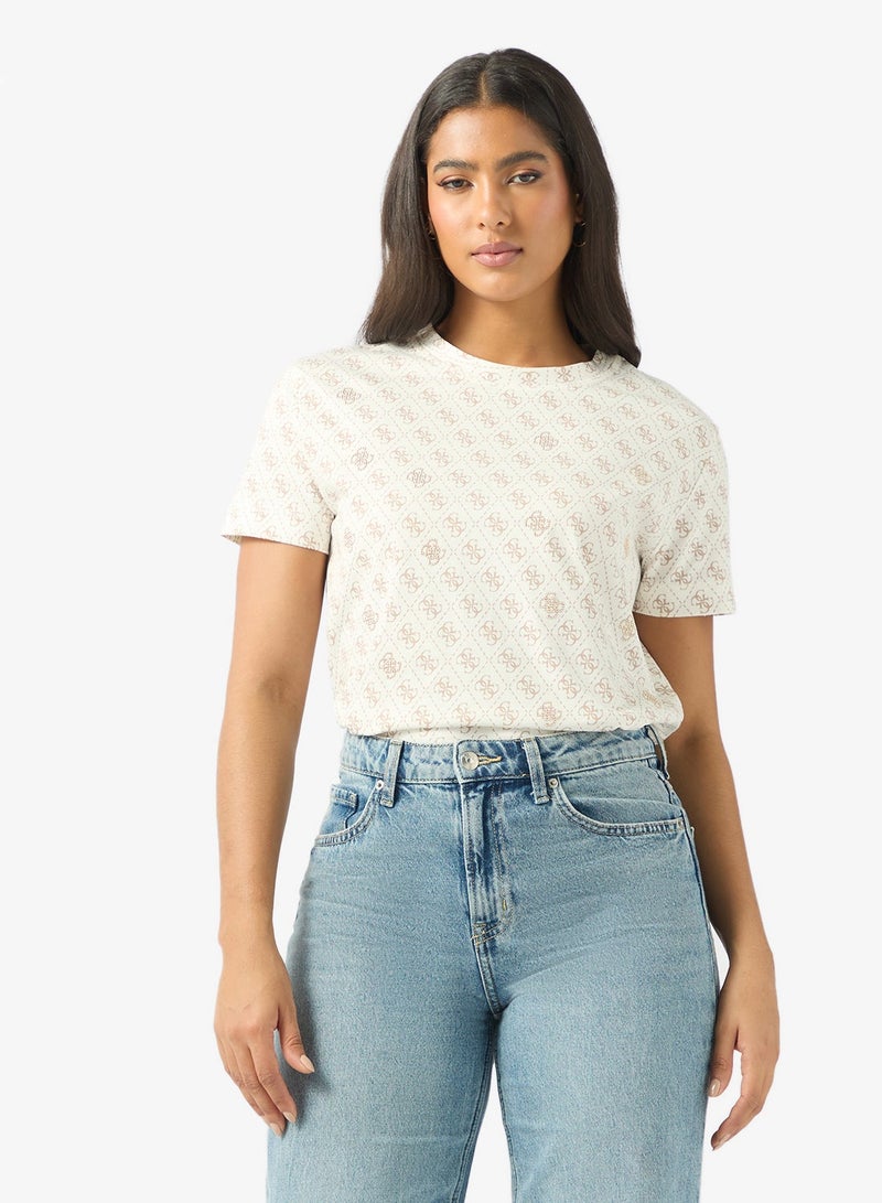 جس تيشيرت بأكمام قصيرة مزين بمسامير معينية بتقنية - Image 1